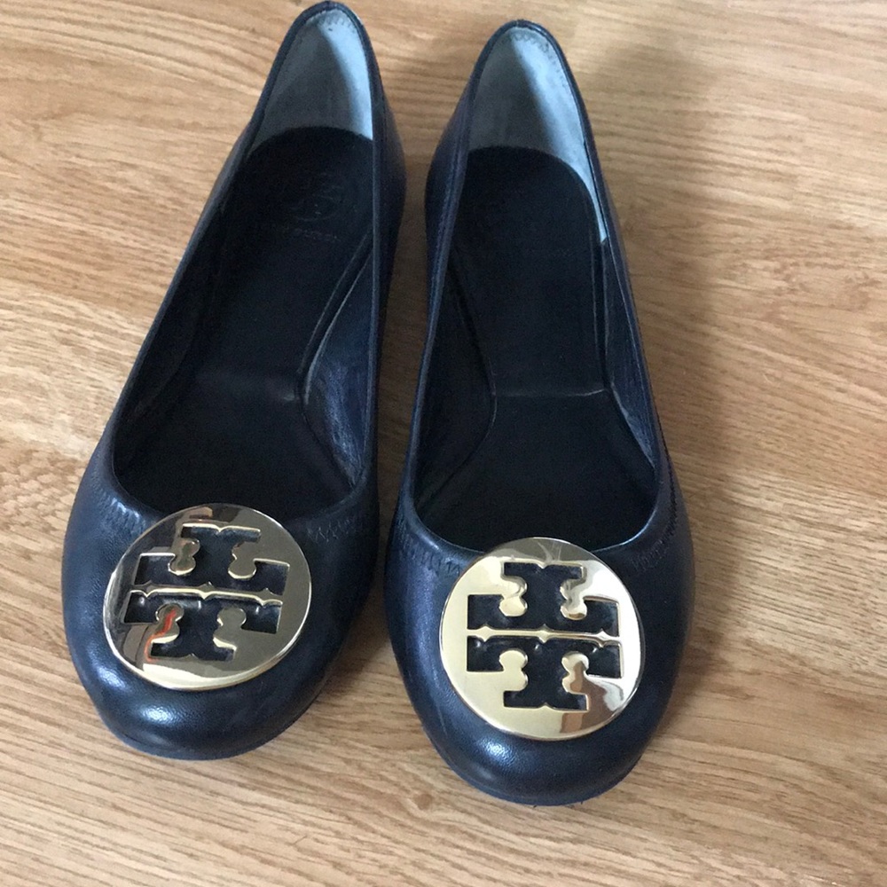Tory Burch Reva Ballet Mestico (Black/gold Sz 8.5)